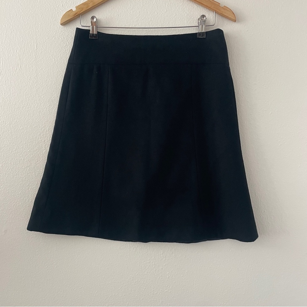 J. Crew Black Wool and Cashmere Blend Skirt